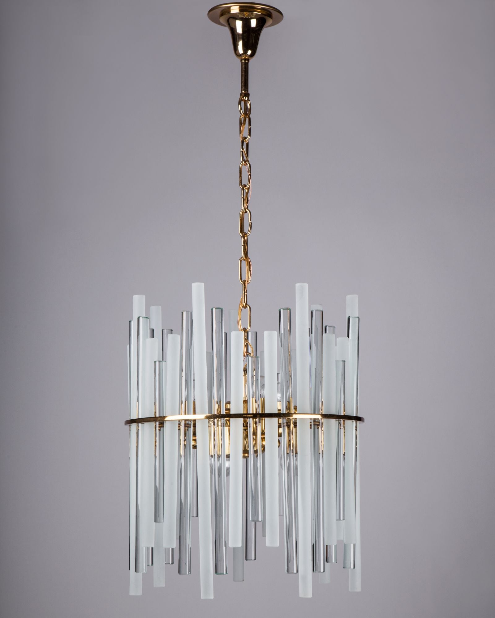 Clear and Frosted Glass Rod Chandelier (ahl4060)